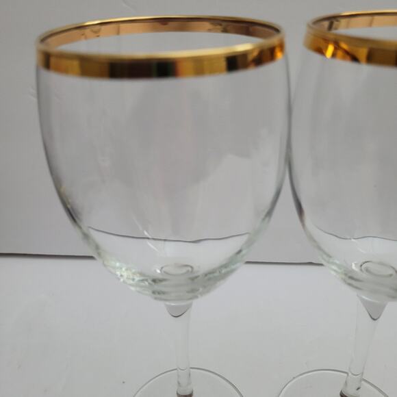 Set of Four Classic Gold-Band Goblets - Picture 4 of 8